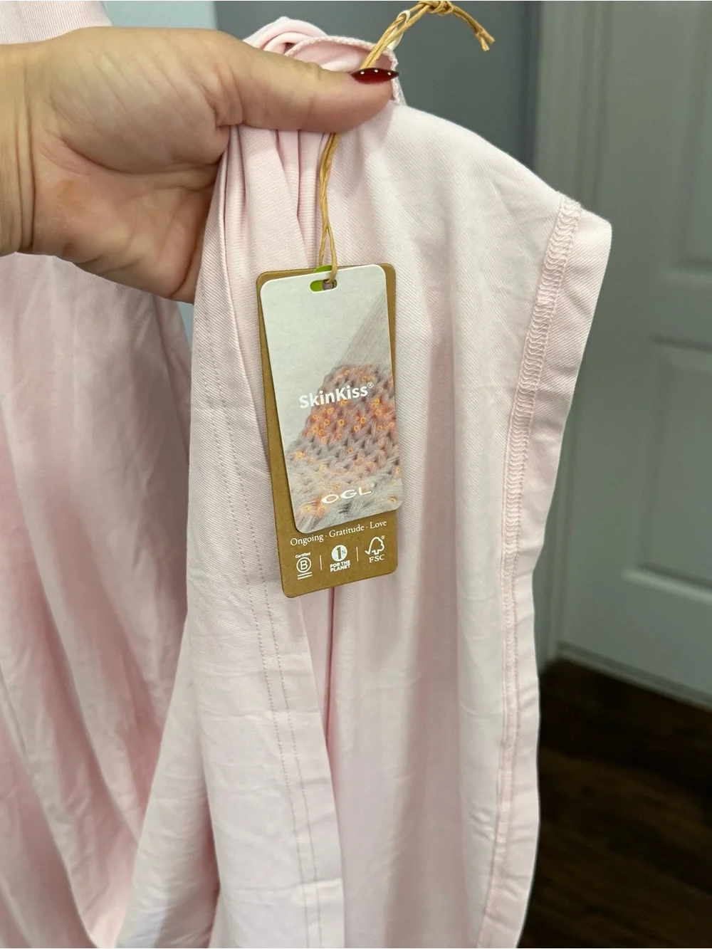 NWT OGL Eco-SkinKiss® Flutter Sleeve New Airy Bra Midi Dress Pink Size Small - Picture 3 of 7